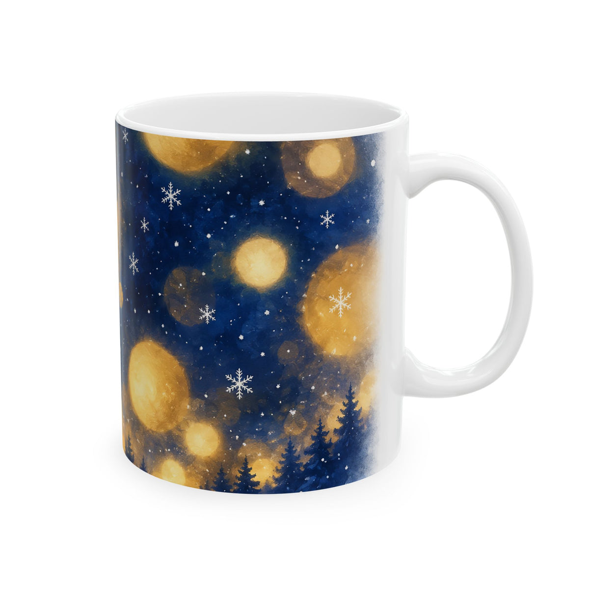 Mystical Deer Under the Moonlight Ceramic Mug