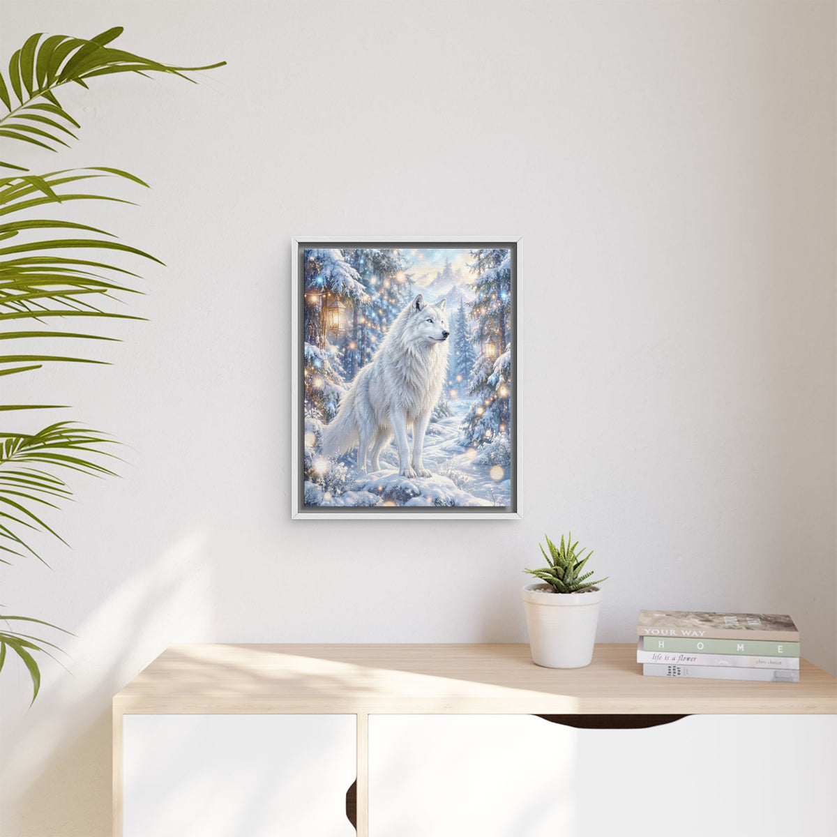 Framed Canvas Nativity Scene with Animals and Starry Night Sky