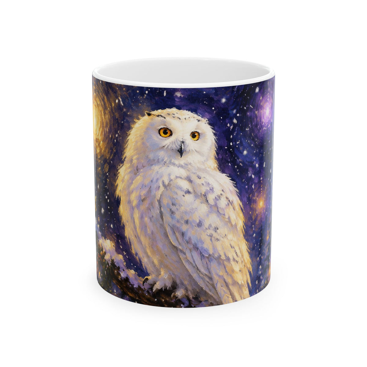 Owl Under the Stars Ceramic Mug
