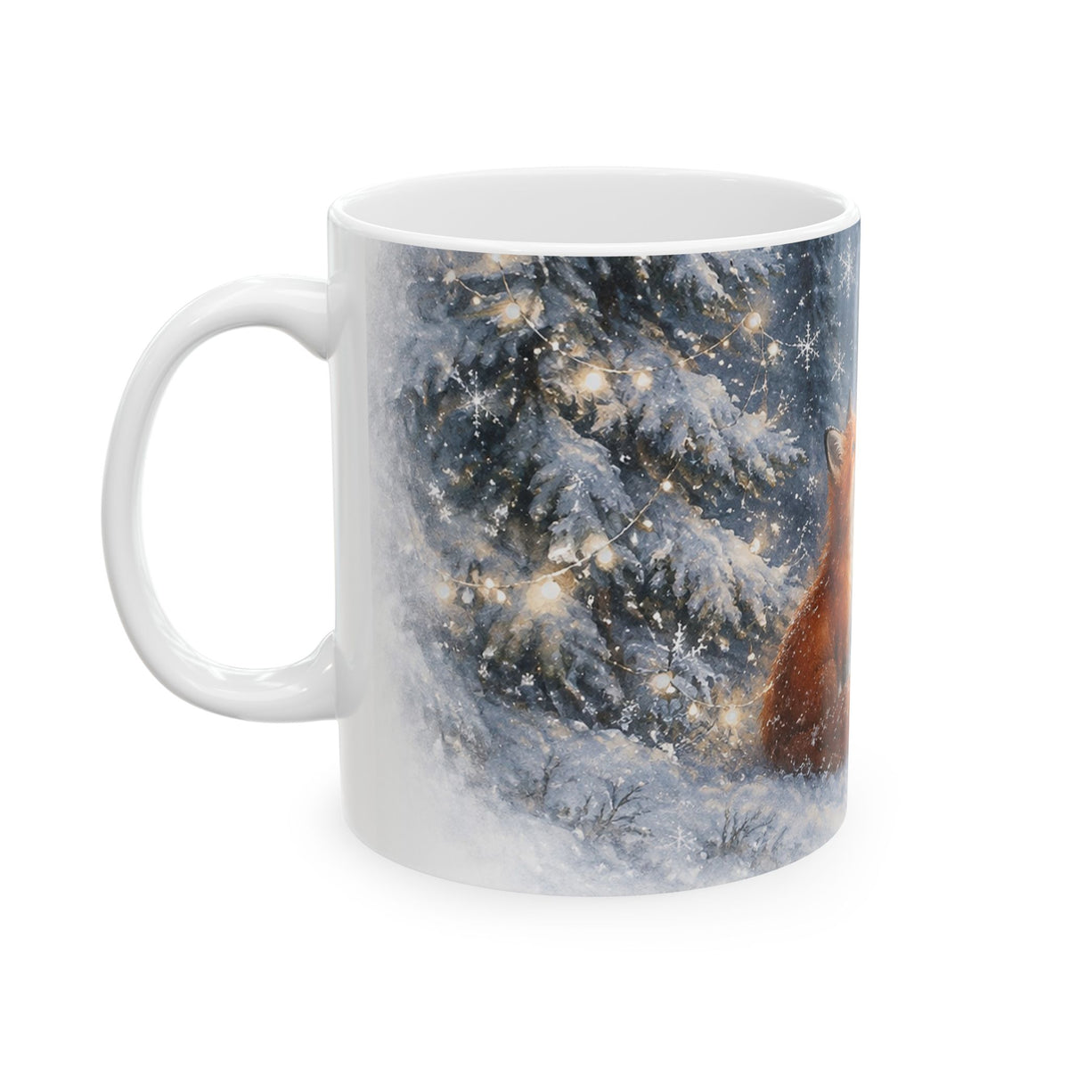 Ceramic Mug – Winter Fox in Snowy Forest