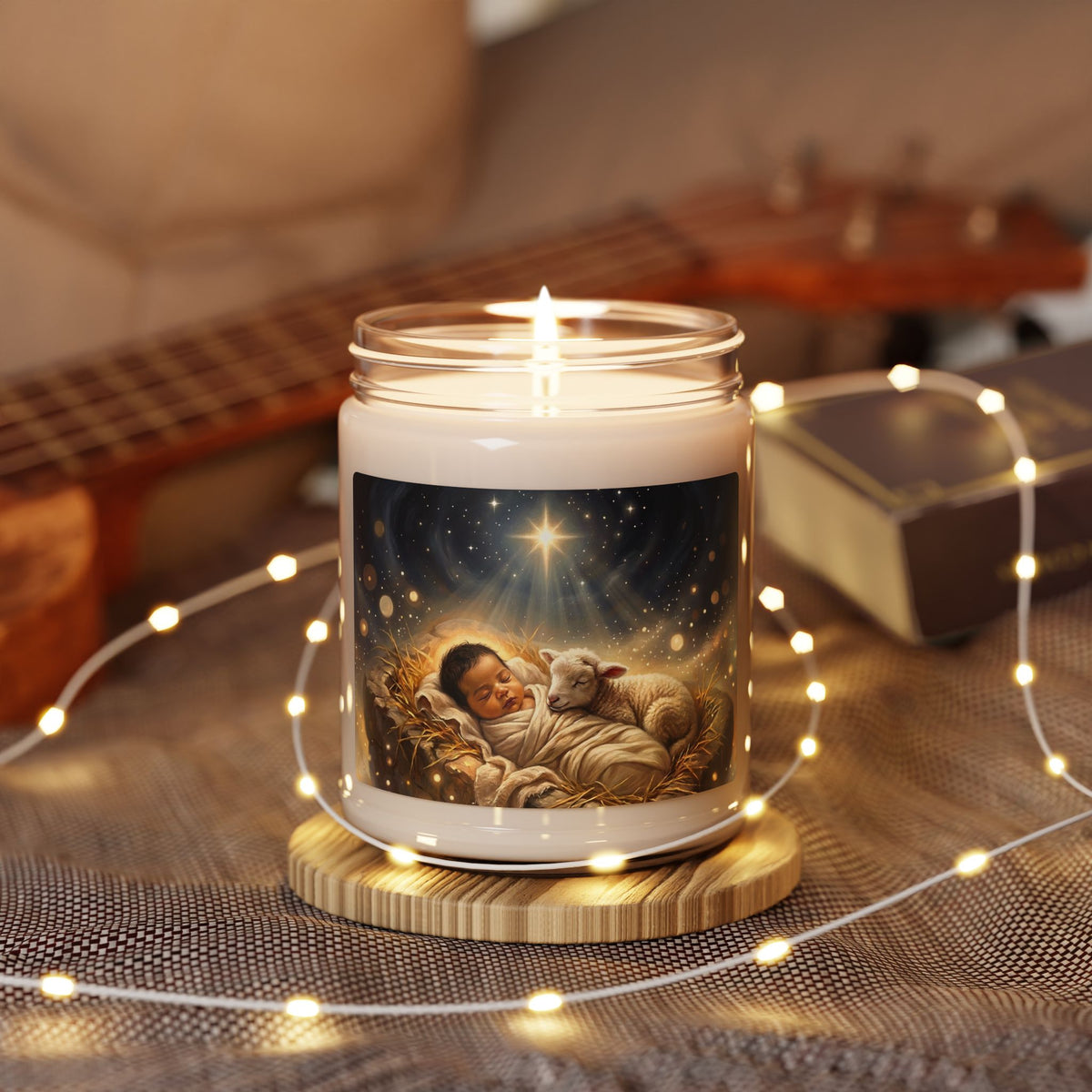 Sleeping Baby and Lamb 9oz Scented Soy Candle