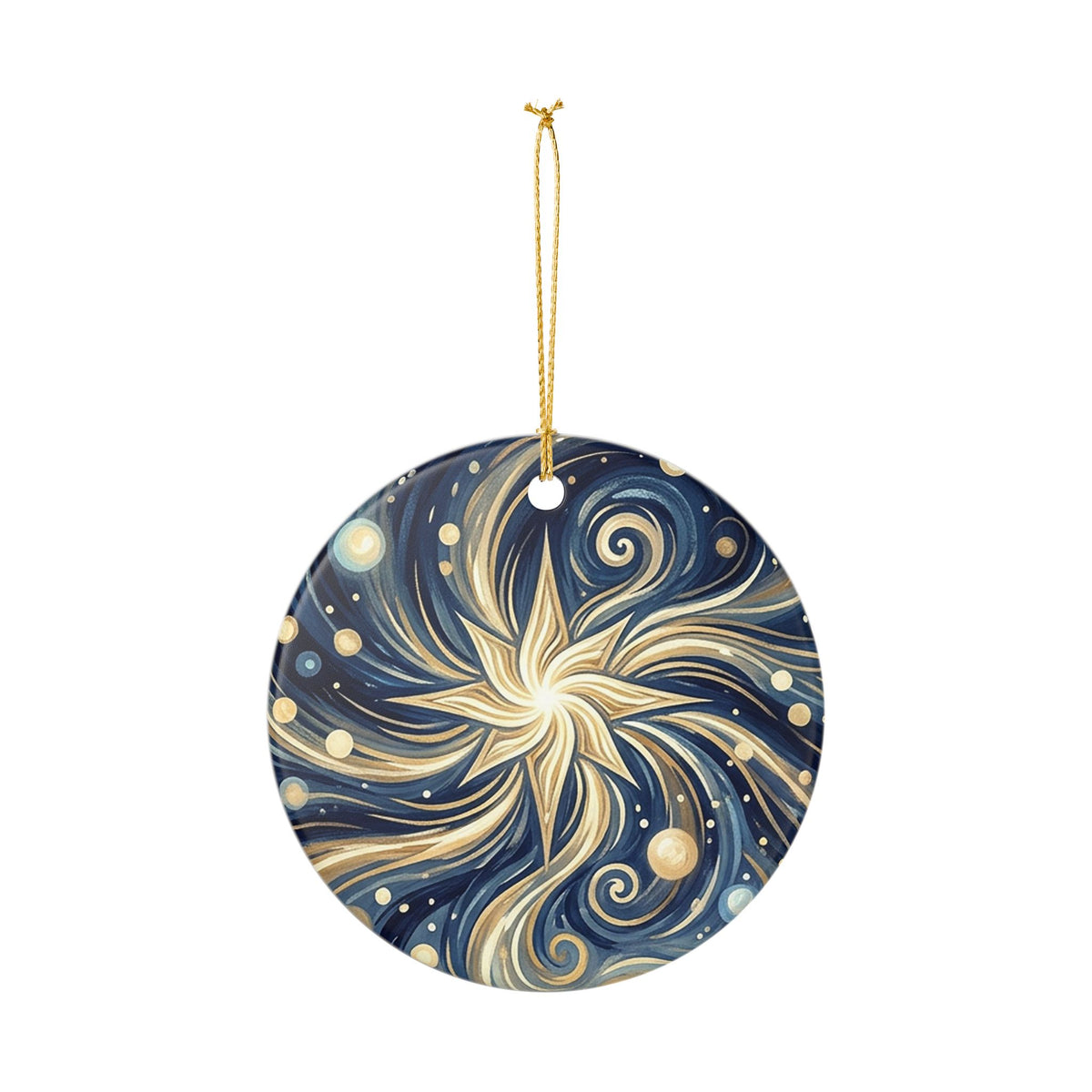 Celestial Swirl Ceramic Ornament