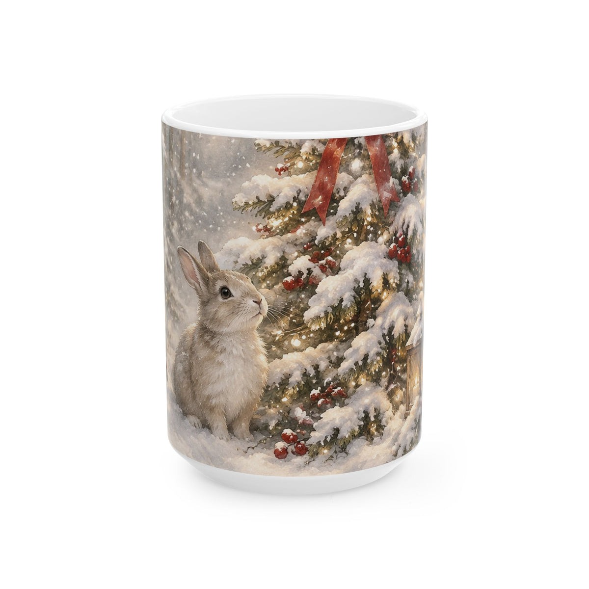 Winter Bunny Christmas Ceramic Mug