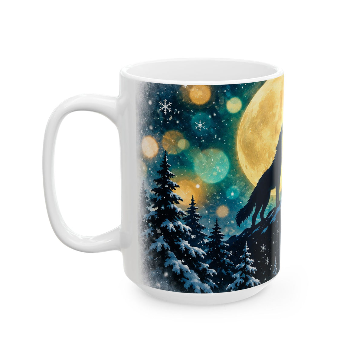 Howling Wolf Moonlit Night Ceramic Mug