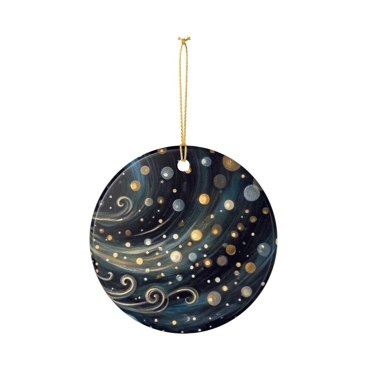 Celestial Starry Night Ceramic Ornament
