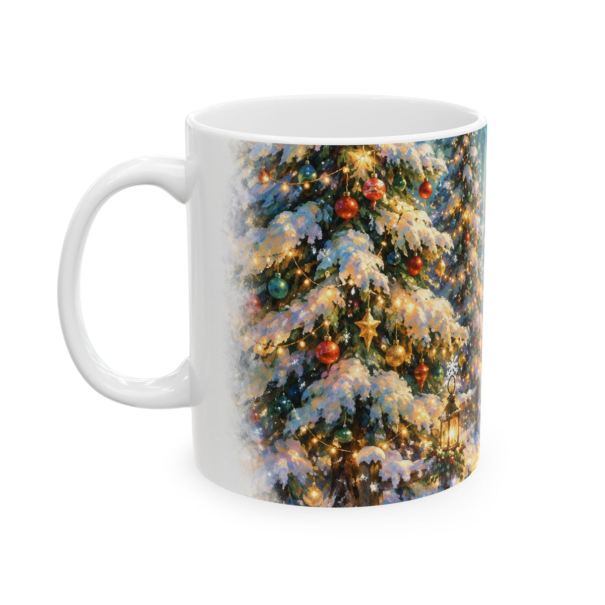 Winter Cabin Christmas Ceramic Mug