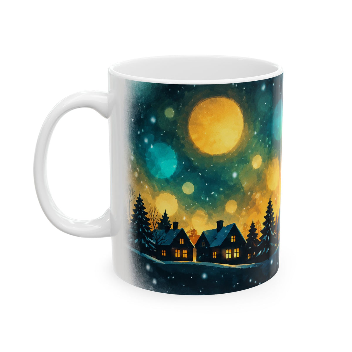 Ceramic Mug – Enchanted Winter Village at Night