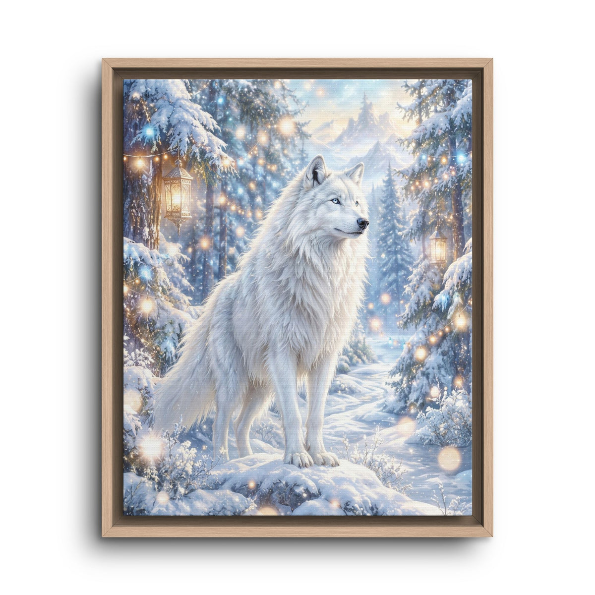 Framed Canvas Nativity Scene with Animals and Starry Night Sky