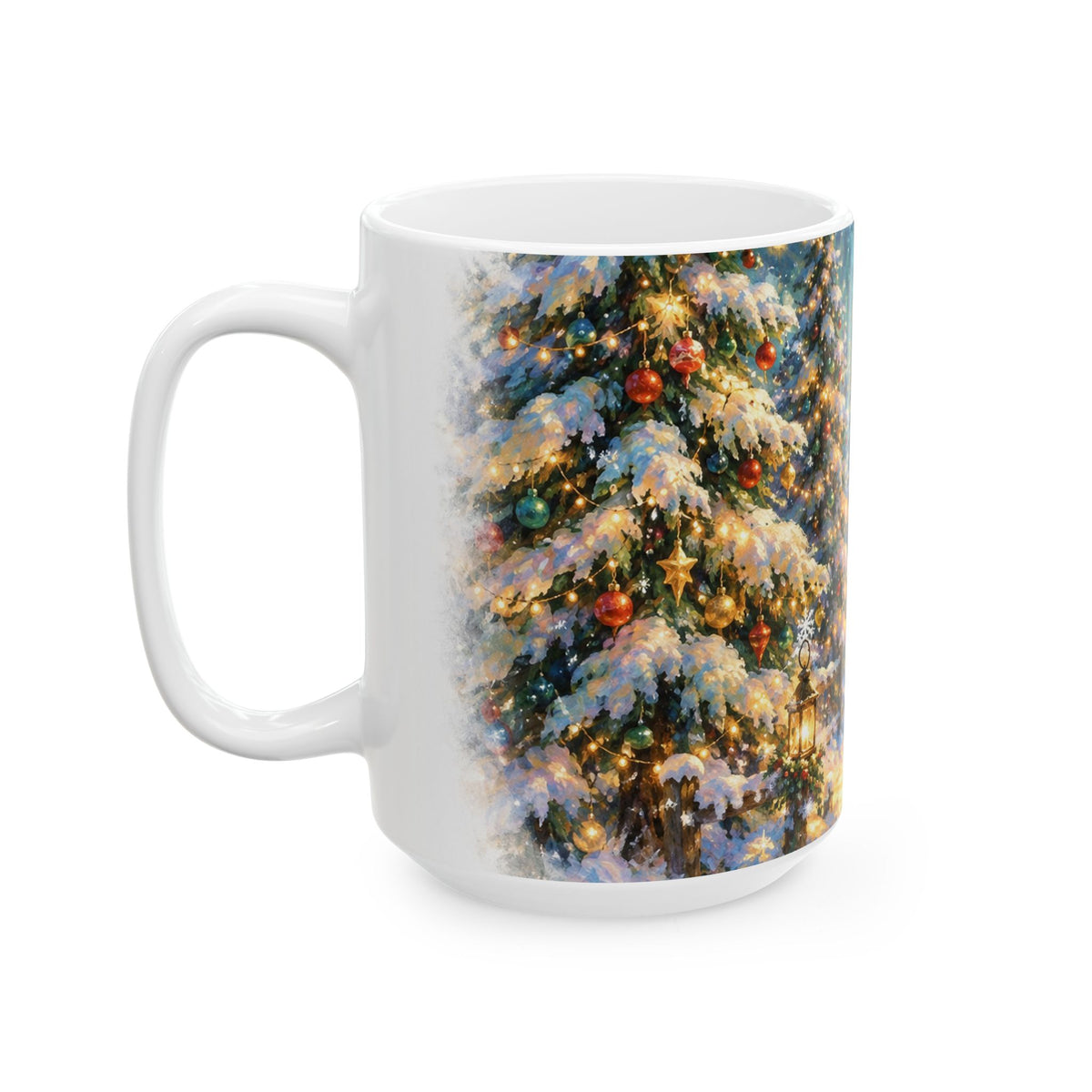 Winter Cabin Christmas Ceramic Mug