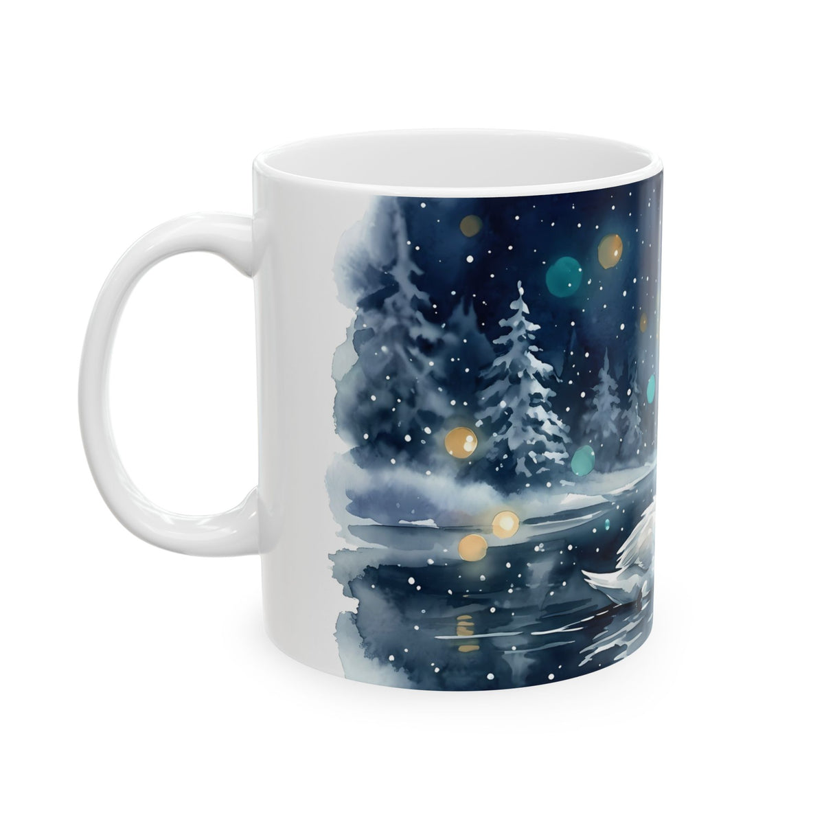 Moonlit Swan Ceramic Mug