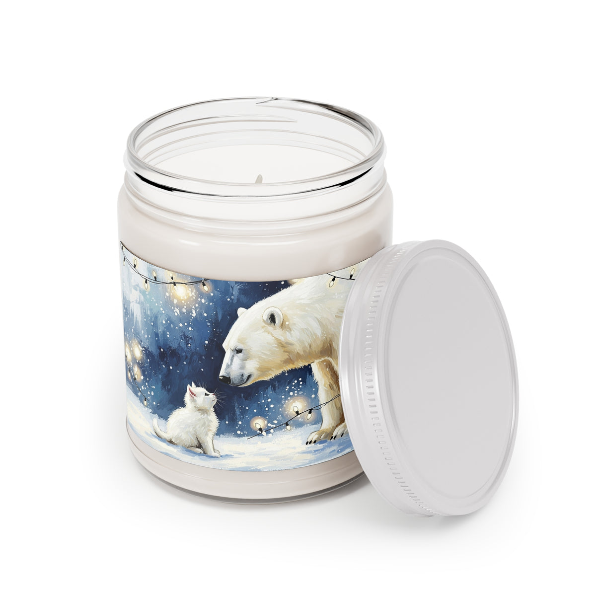 Polar Bear and Arctic Fox Winter Wonderland Scented Soy Candle