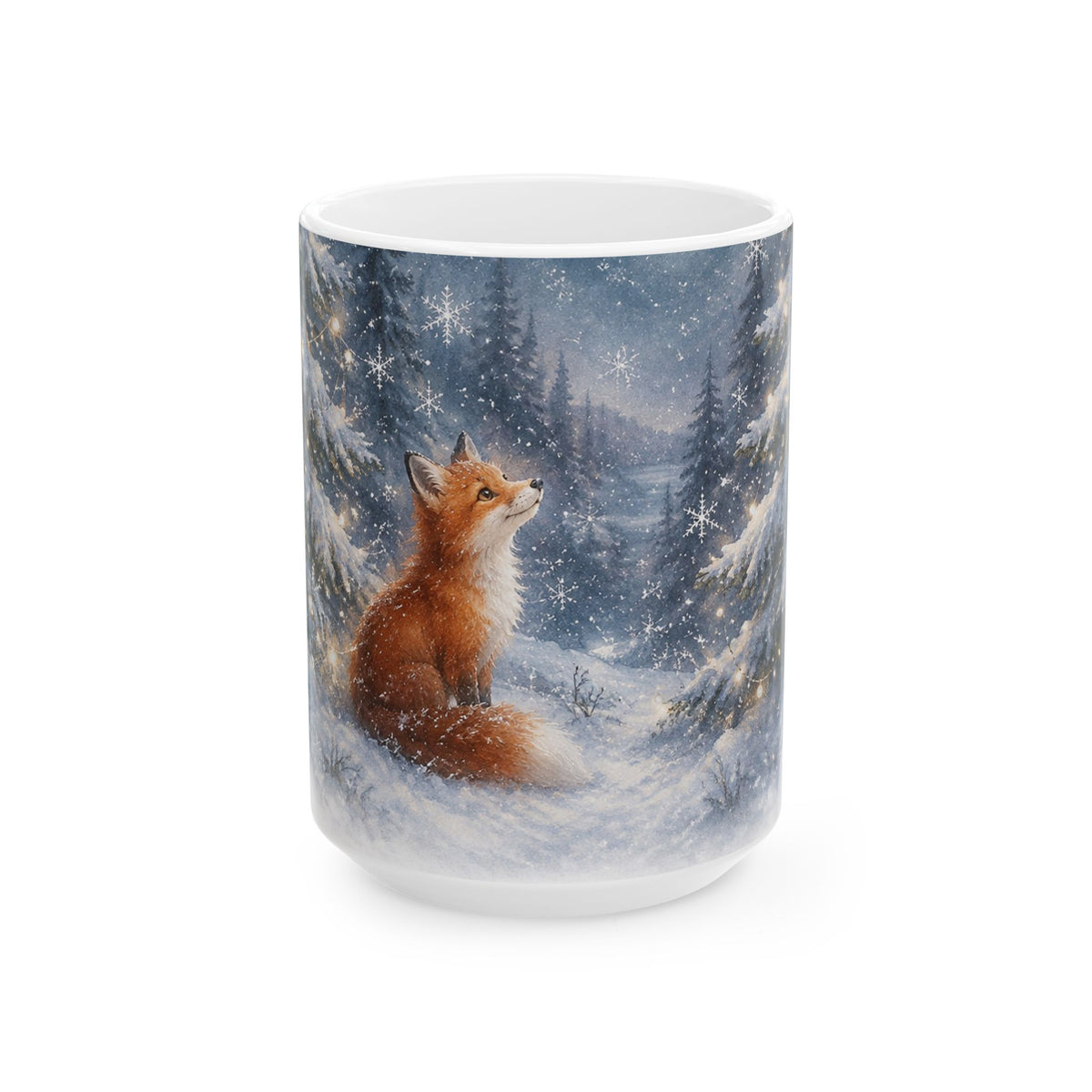 Ceramic Mug – Winter Fox in Snowy Forest