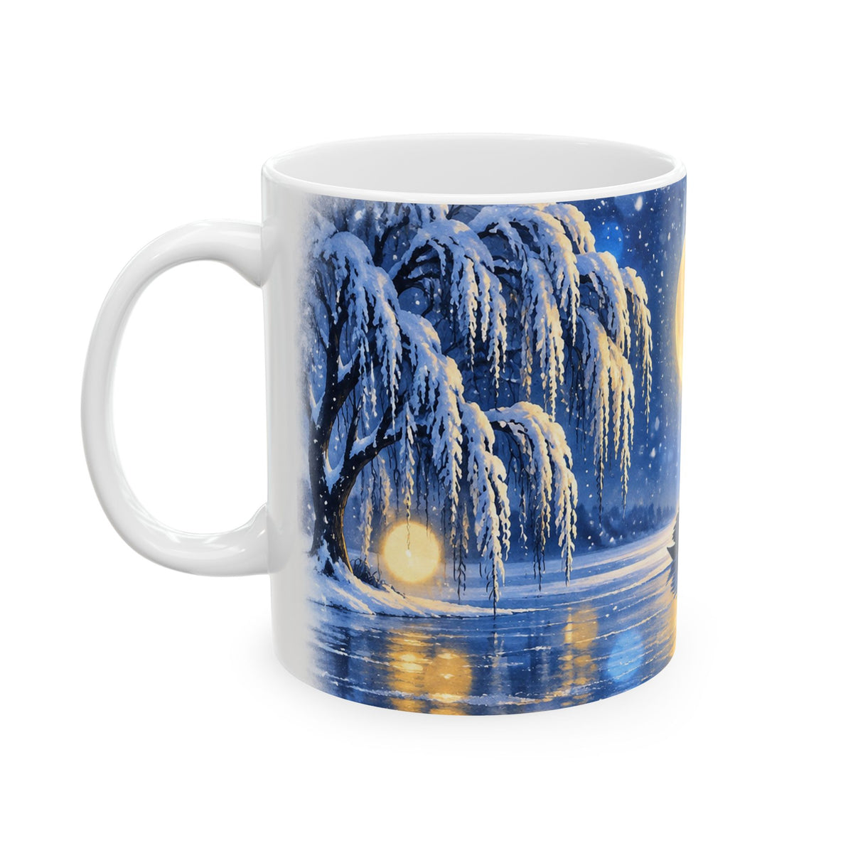 Moonlit Swan Ceramic Mug