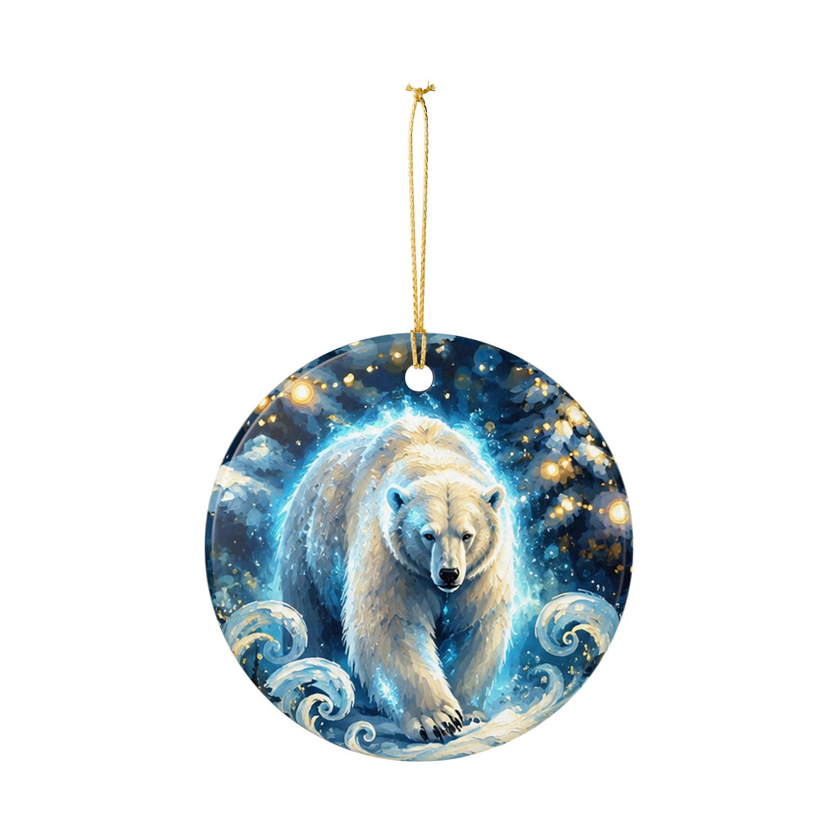 Polar Bear Winter Wonderland Ceramic Ornament