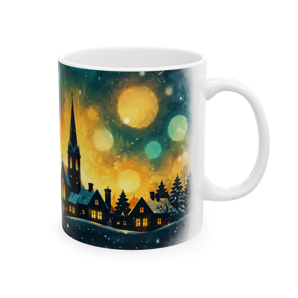 Ceramic Mug – Enchanted Winter Village at Night
