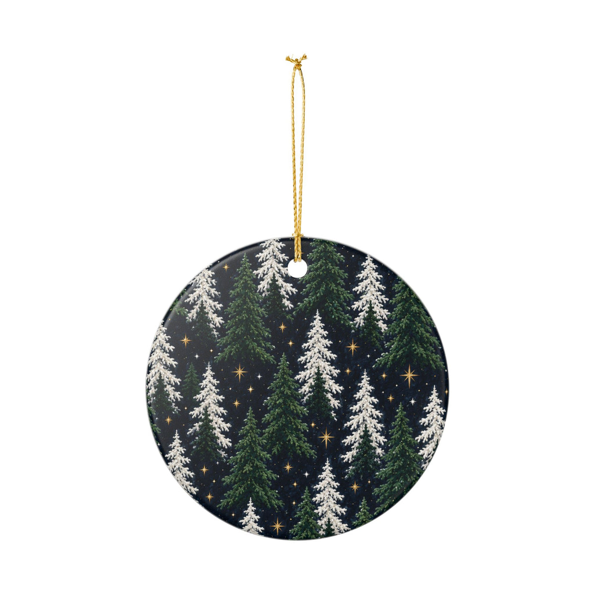Christmas Tree Pattern Ceramic Ornament — Festive Holiday Decoration