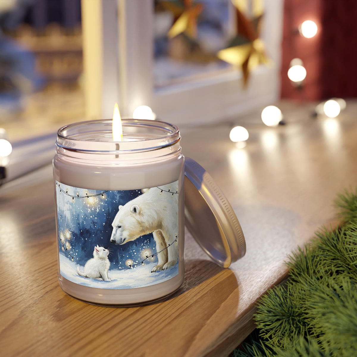Polar Bear and Arctic Fox Winter Wonderland Scented Soy Candle