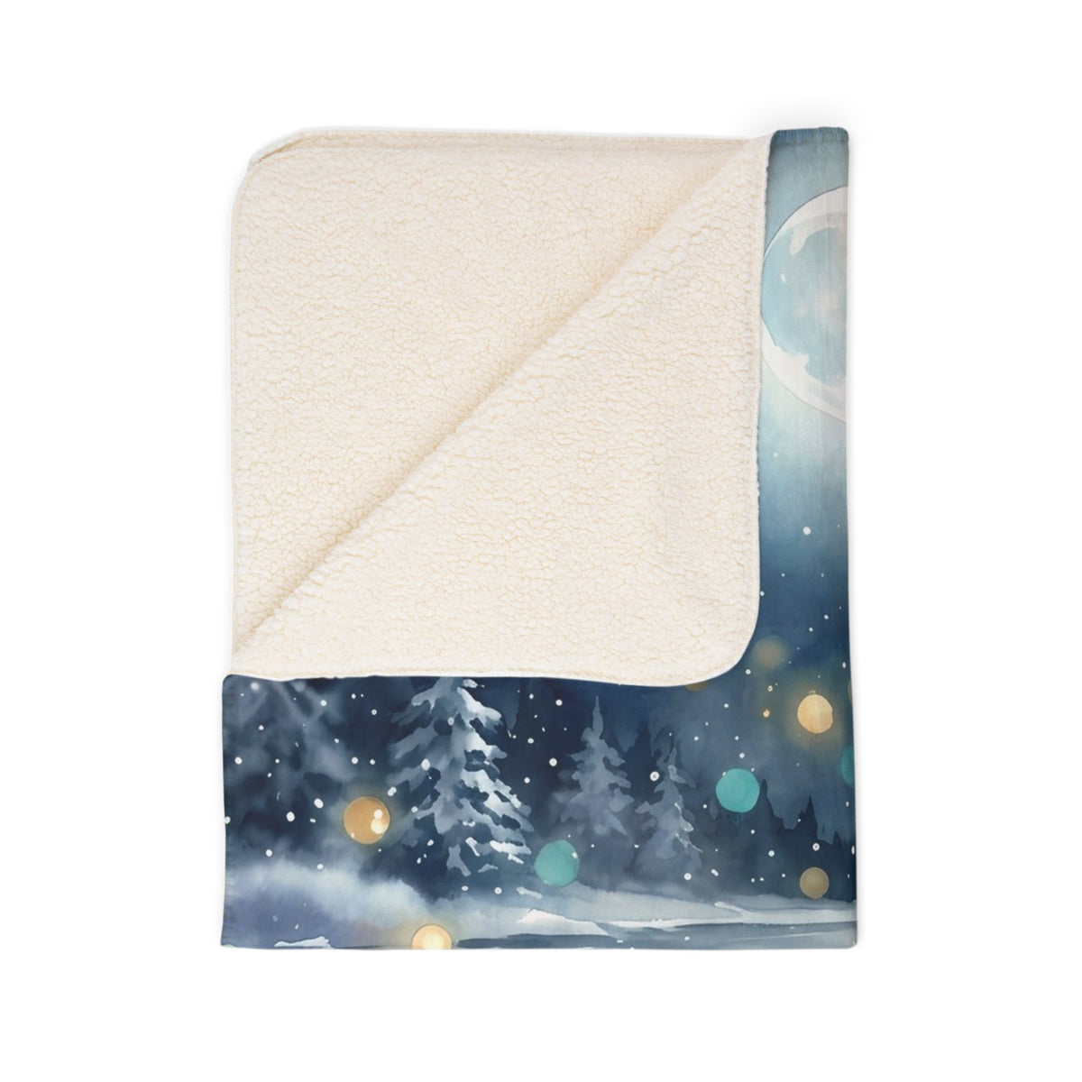 Moonlit Swan Winter Sherpa Blanket