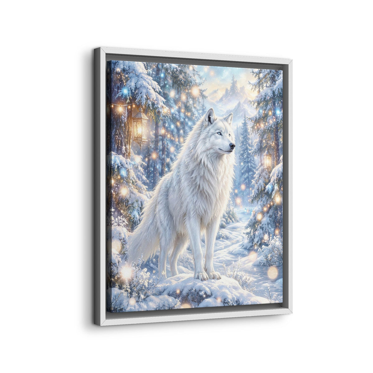 Framed Canvas Nativity Scene with Animals and Starry Night Sky