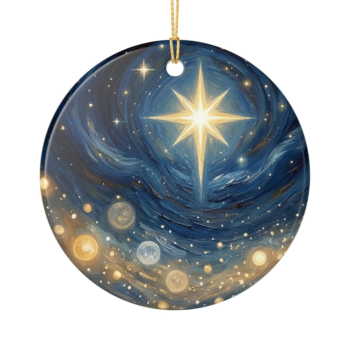 Celestial Starry Night Ceramic Ornament