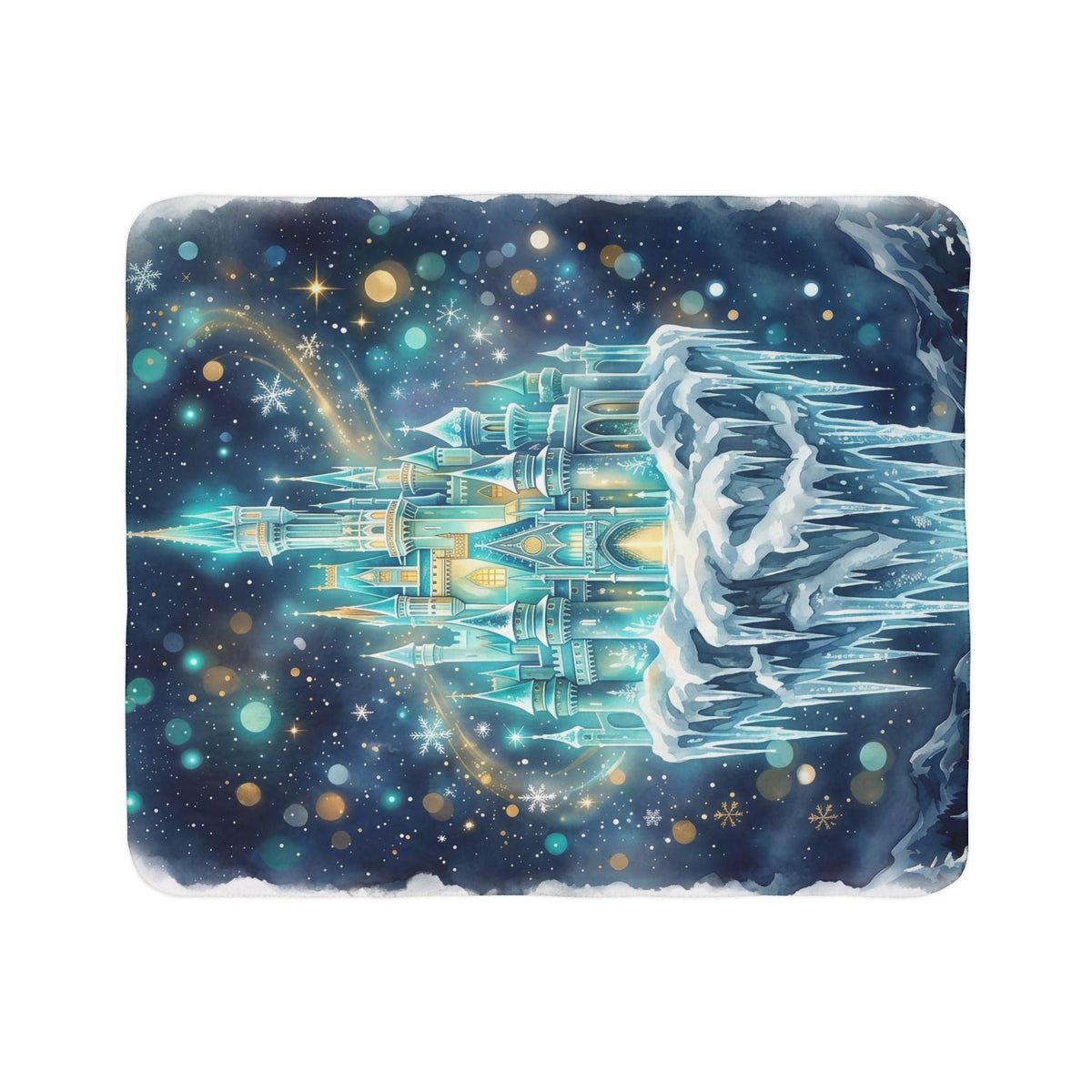 Enchanted Winter Castle Fleece Sherpa Blanket