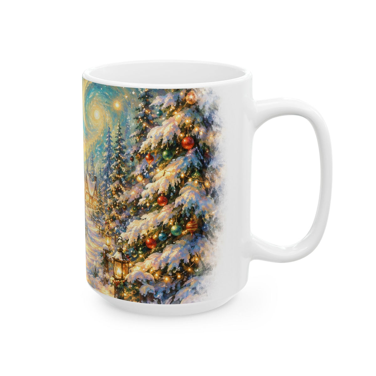 Winter Cabin Christmas Ceramic Mug