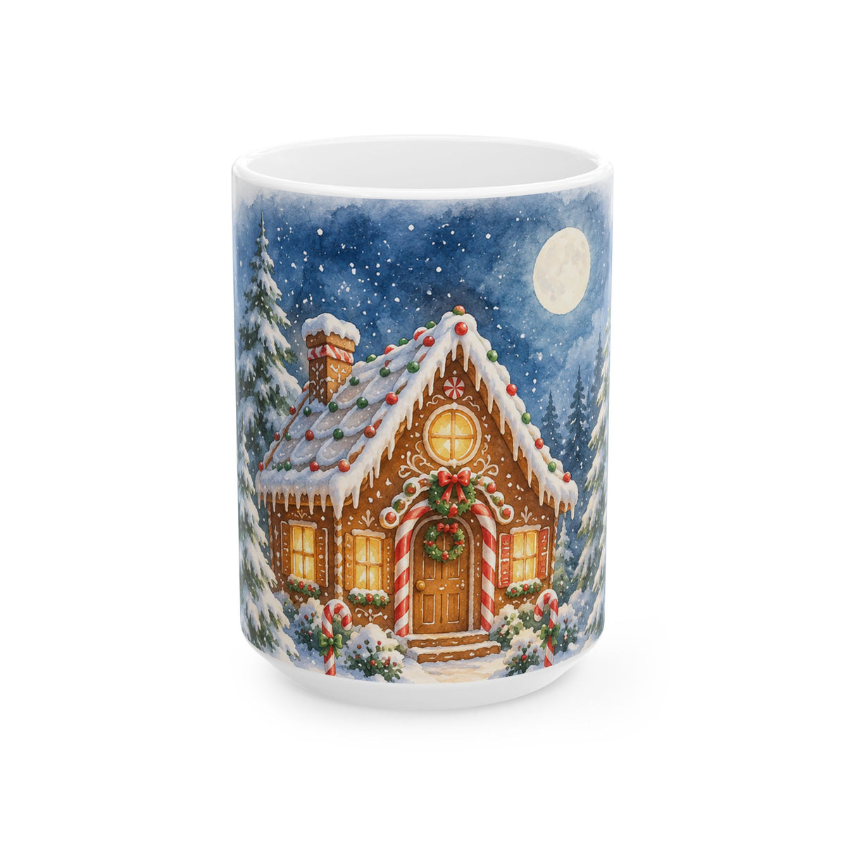 Cozy Christmas Gingerbread House Ceramic Mug