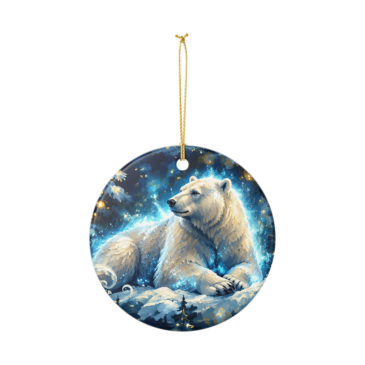 Ceramic Polar Bear Winter Wonderland Christmas Ornament
