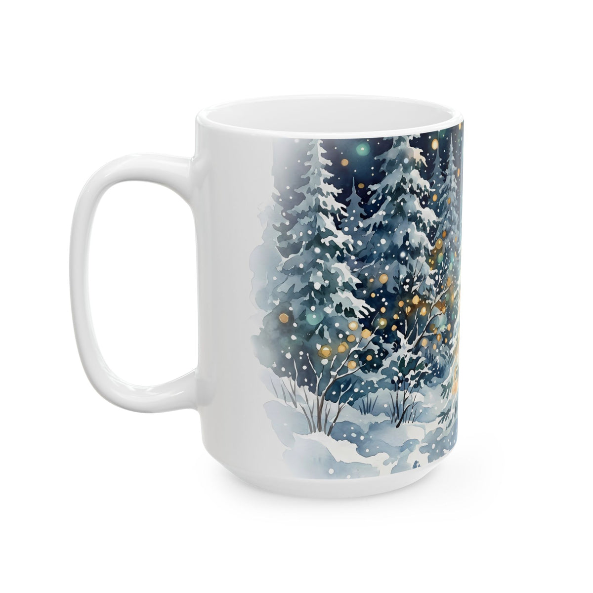 Winter Forest Christmas Tree Ceramic Mug