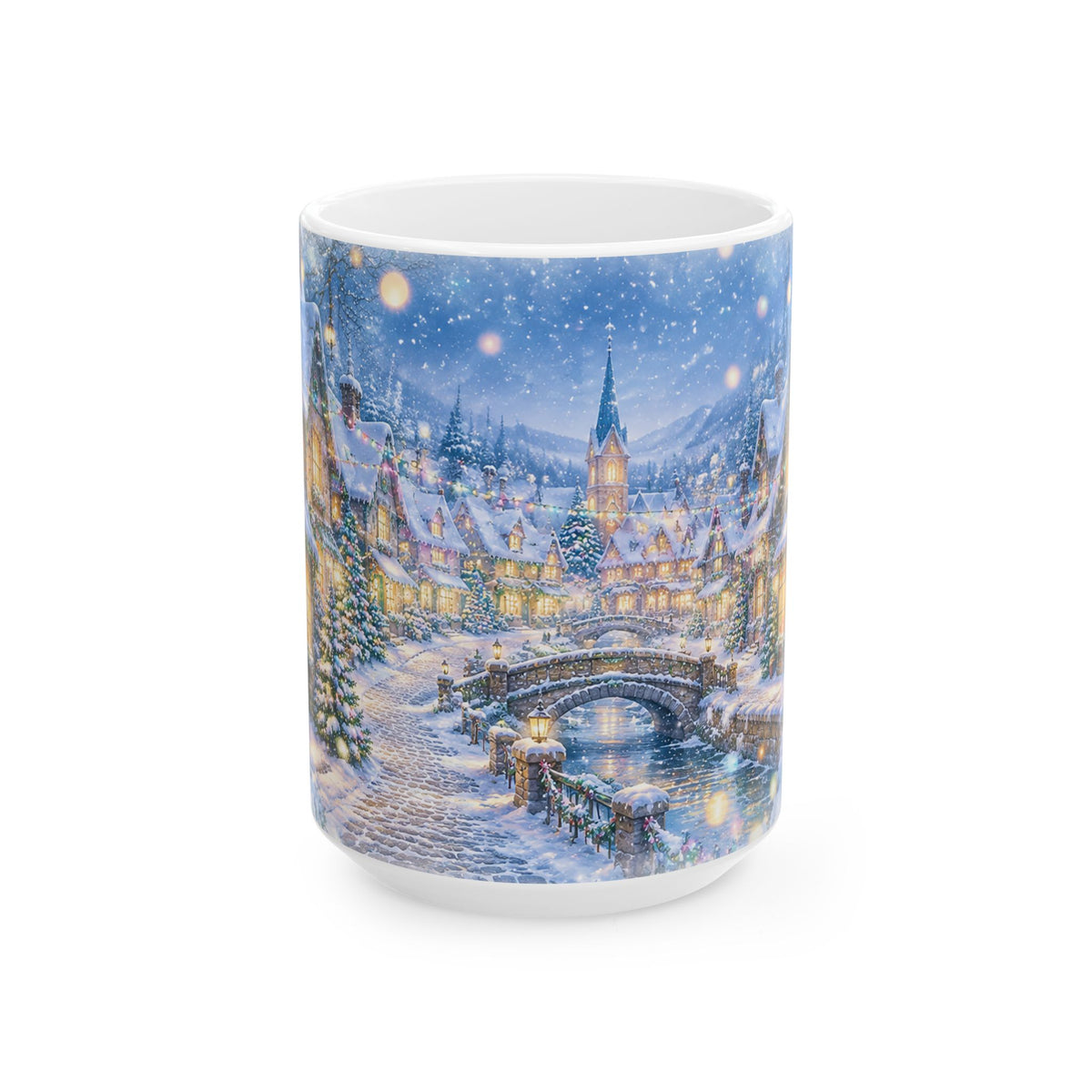Whimsical Winter Village Snowy Christmas Ceramic Mug