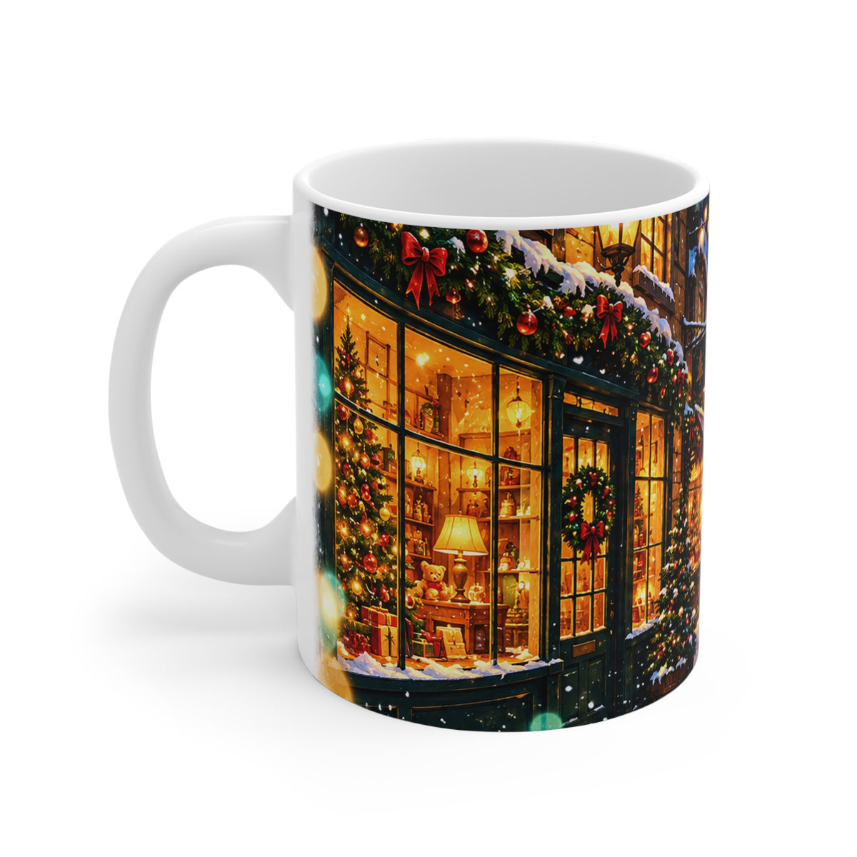 Christmas Village 11oz Mug — Cozy Holiday Street Scene Coffee Cup