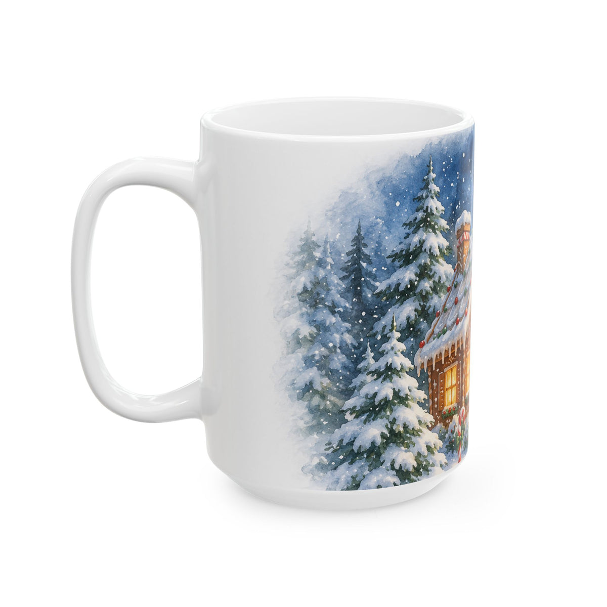 Cozy Christmas Gingerbread House Ceramic Mug