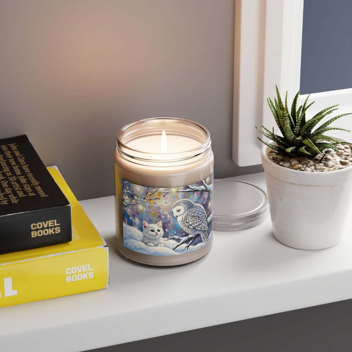 Winter Owl and Cat Soy Candle