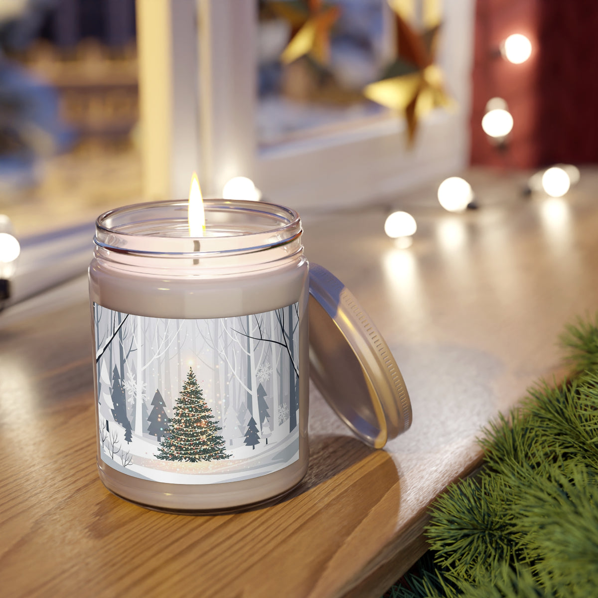 Winter Christmas Forest Scented Soy Candle