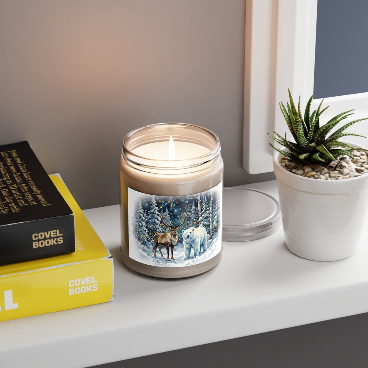 Winter Forest Deer & Polar Bear Scented Soy Candle