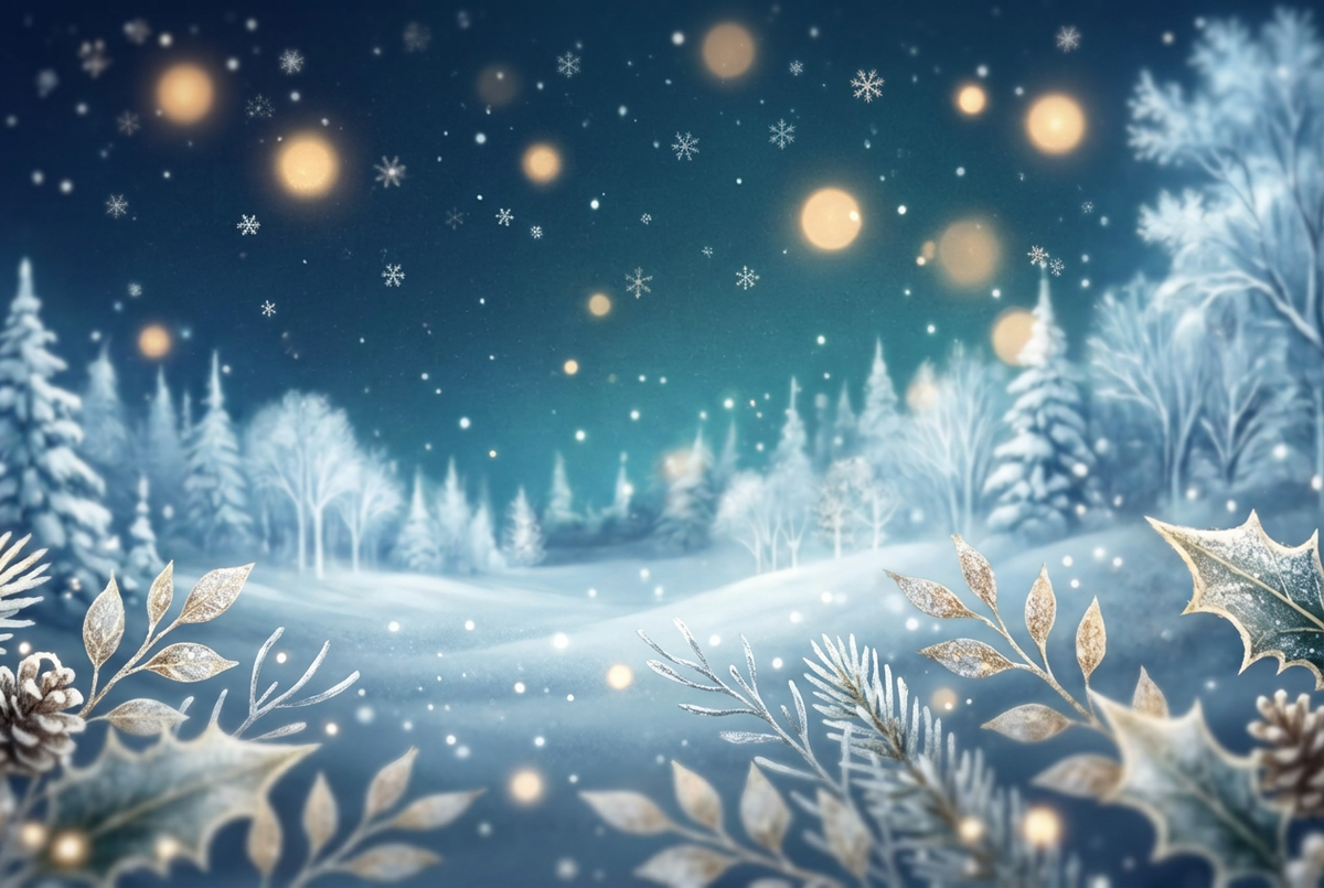 Snowy forest banner no lanterns